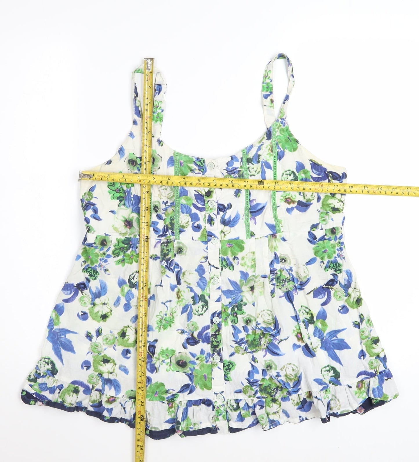 Joe Browns Womens Multicoloured Floral Sleeveless Tunic Blouse Size 16