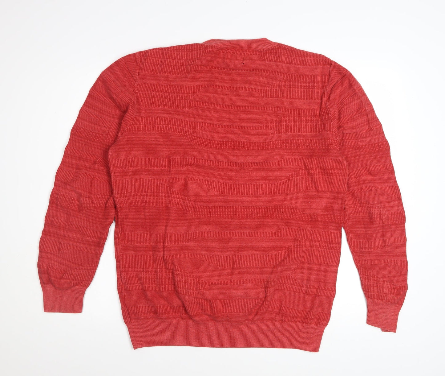 Reiss 1971 Men's Red Cotton XL Crew Neck Knit Jumper