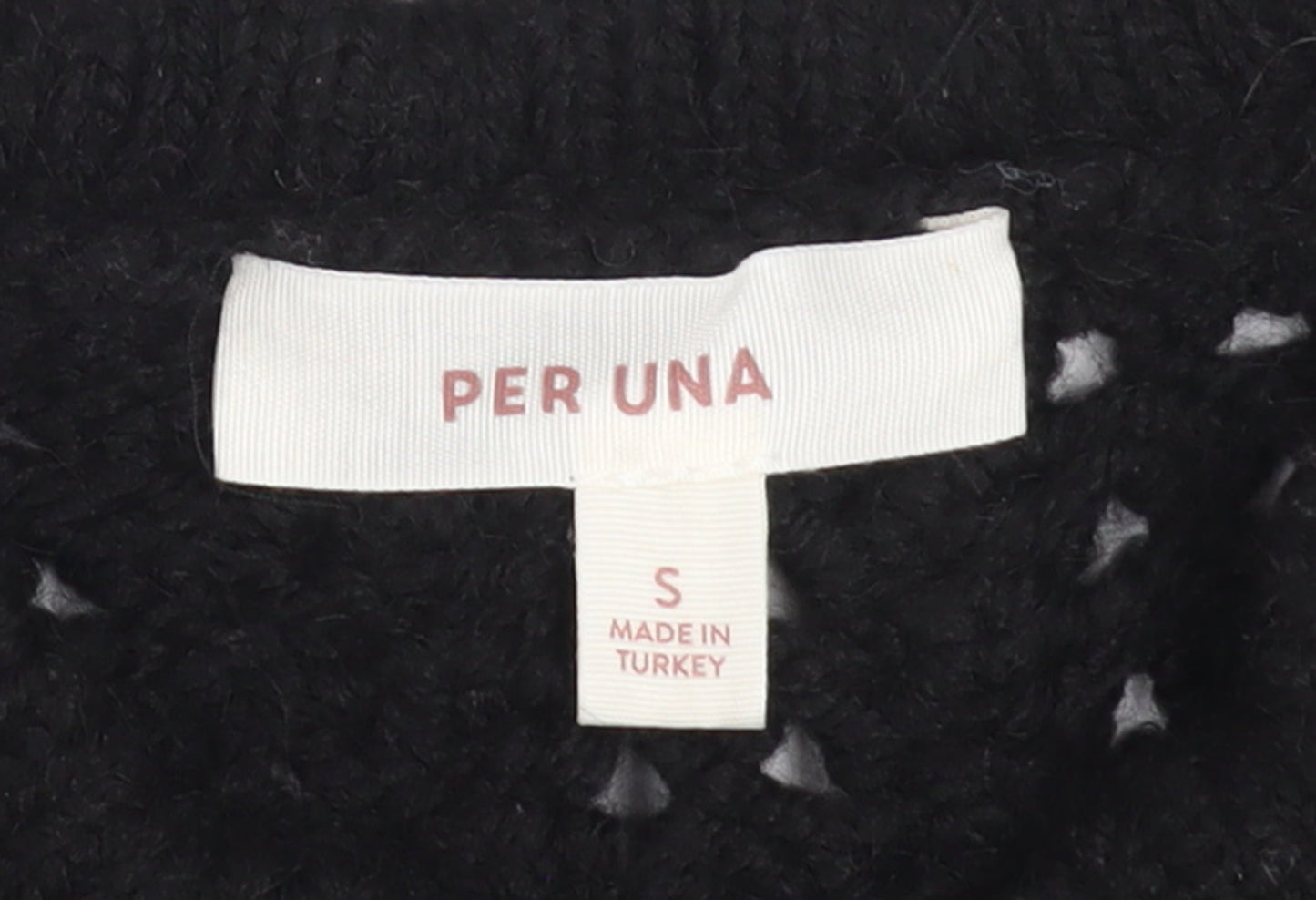 Marks and Spencer Per Una Women's Black Cable-Knit Wool Blend Jumper S