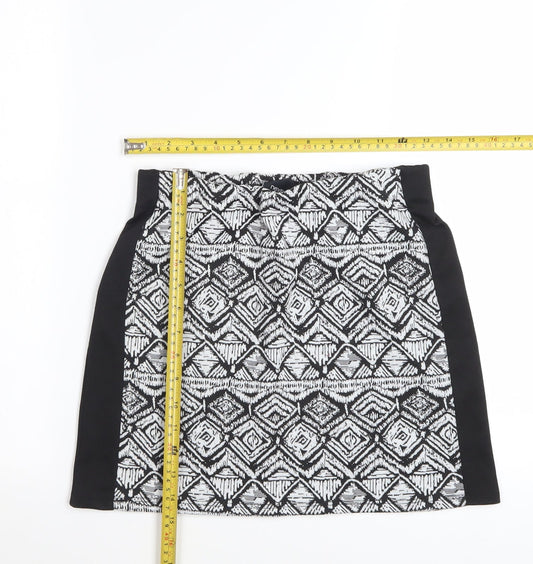 Next Women’s Black Geometric Stretch Pencil Skirt Size 8
