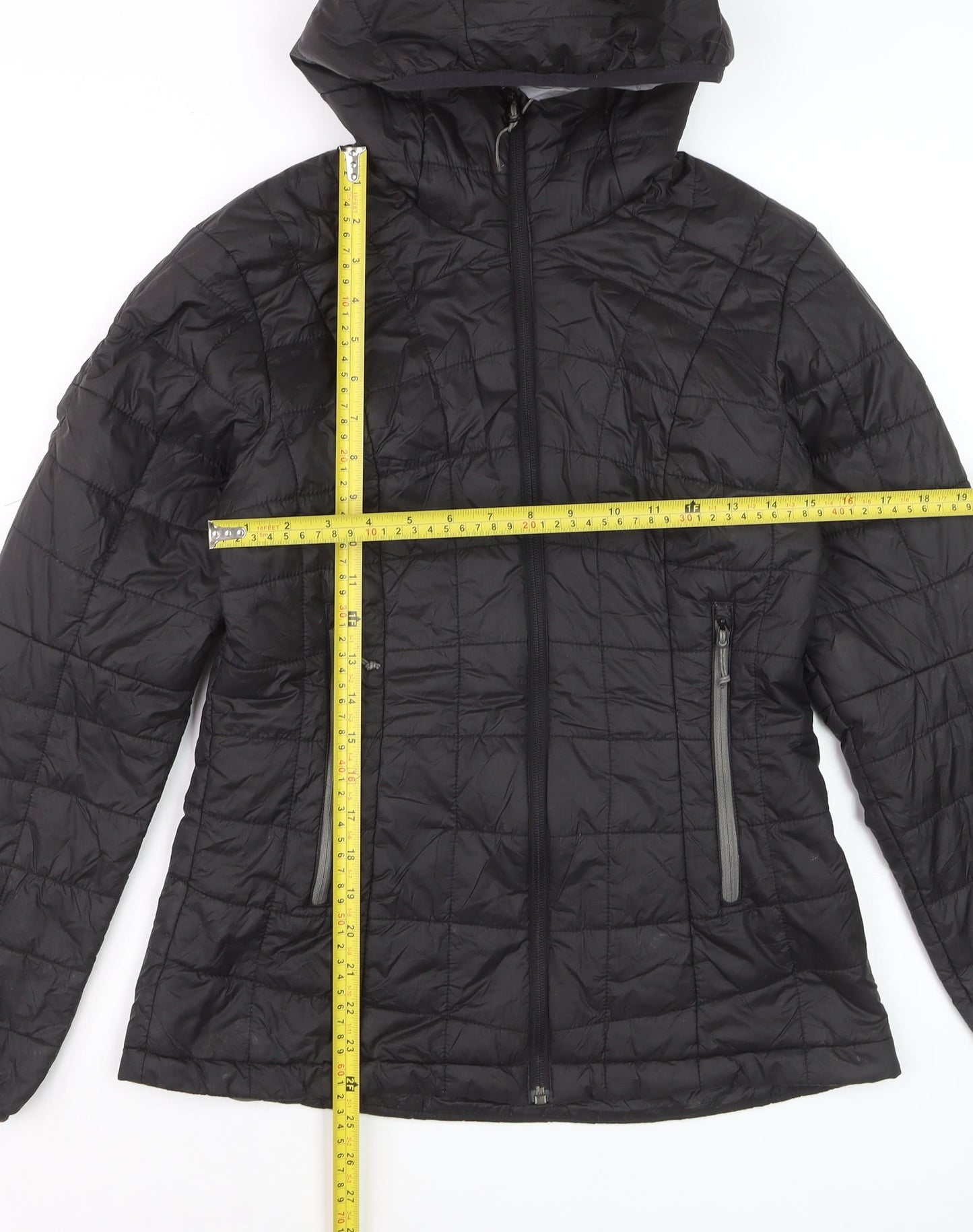 Decathlon Men's Black Hooded Puffer Jacket Size M 40in