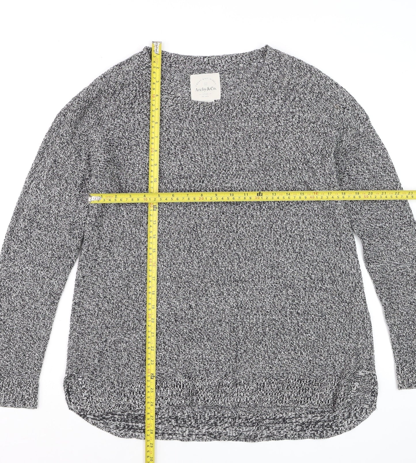 Archy & Co. Women's Grey Knit Pullover Jumper Size M