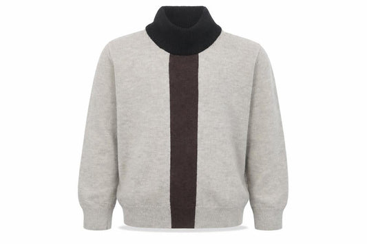 Harper James Boys Beige Brown Roll Neck Pullover Jumper Size 7 Years