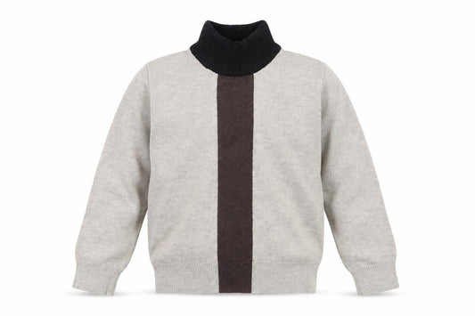 Harper James Boys Beige Roll Neck Jumper Size 7 Wool Blend Winter Knit