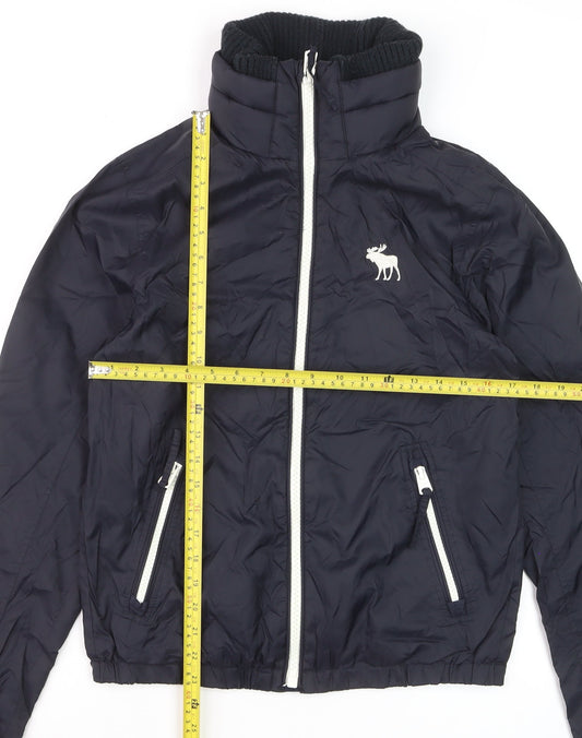 Abercrombie & Fitch Men’s Blue Nylon Bomber Jacket Size S