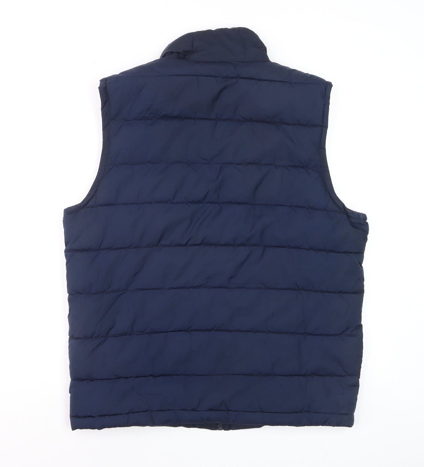Gap Men's Blue Puffer Waistcoat Gilet M Full Zip Quilted Vest