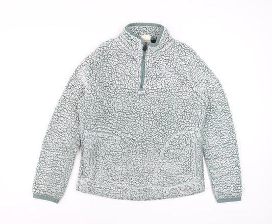 Weird Fish Women's Grey 1/4 Zip Fleece Sweatshirt Size 10