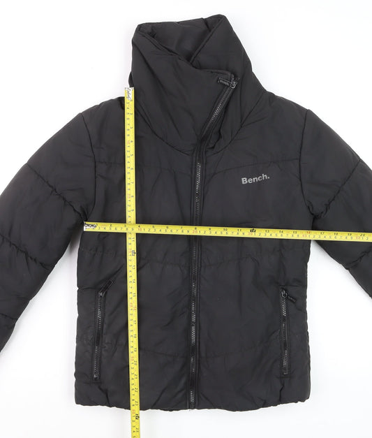 Bench Women's Black Puffer Jacket Size 12 Warm Quilted