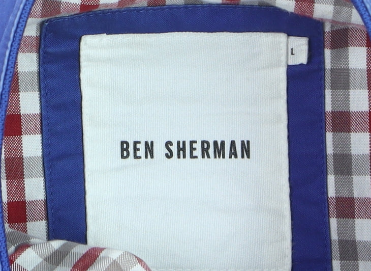 Ben Sherman Men Blue Bomber Jacket L Lightweight Classic Style