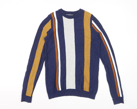 Next Boys Blue Striped Cotton Crew Neck Jumper 12 Years
