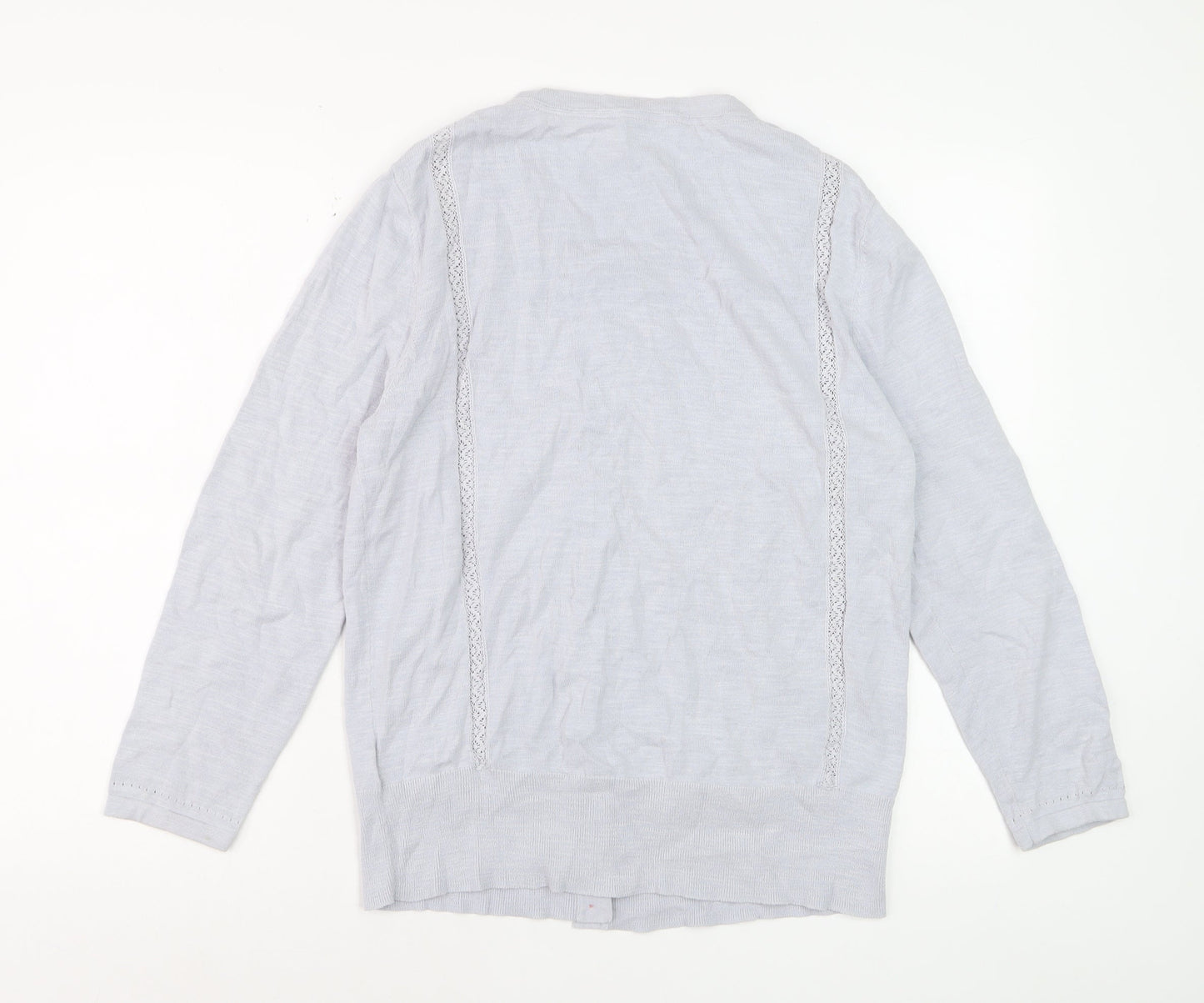 White Stuff Women’s Grey Cotton Button Cardigan Size 16