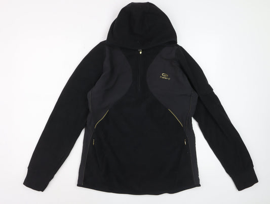Kalenji Women's Black Hoodie Fleece 1/2 Zip Size 14 Running Top