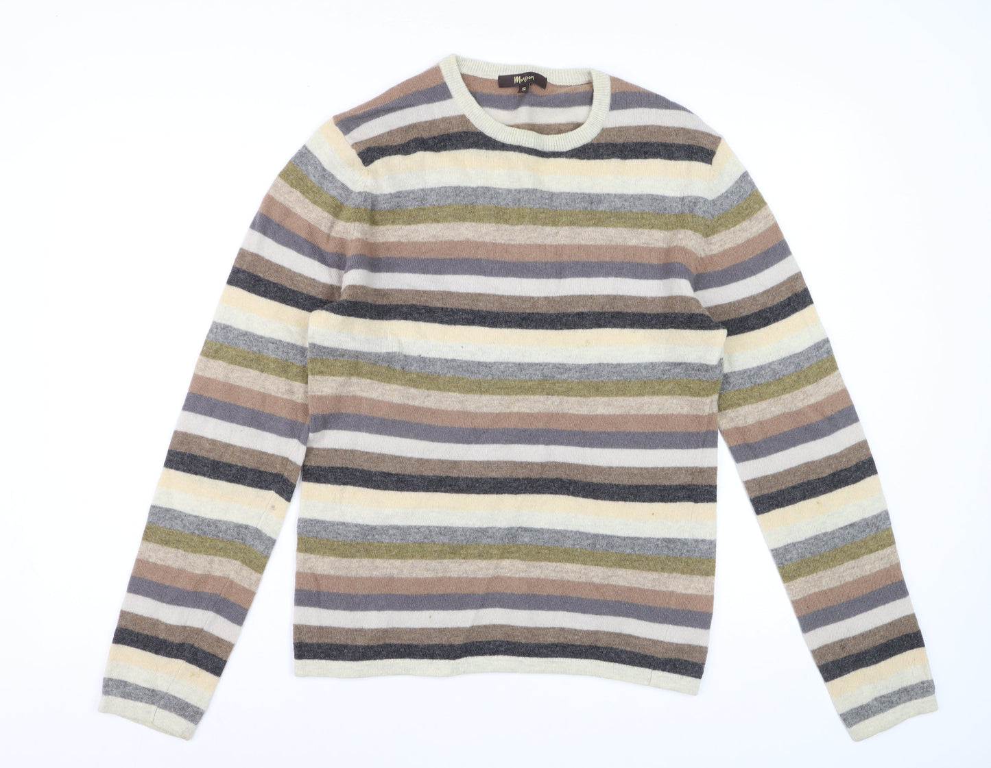 Monsoon Men's Multicoloured Striped Lambswool Crew Neck Jumper Size S