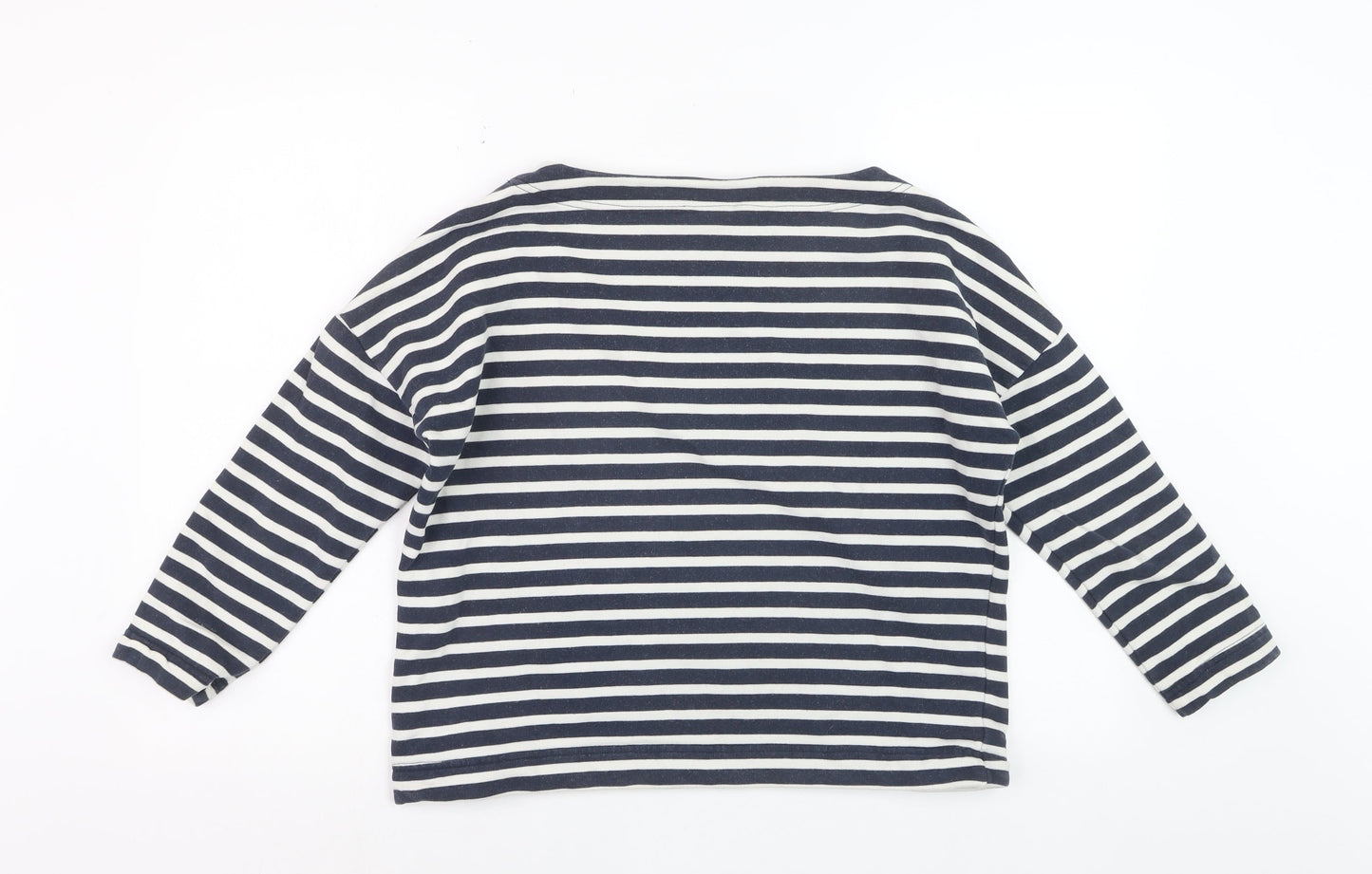 Finisterre Women's Blue Striped Organic Cotton Long Sleeve Top Size 8