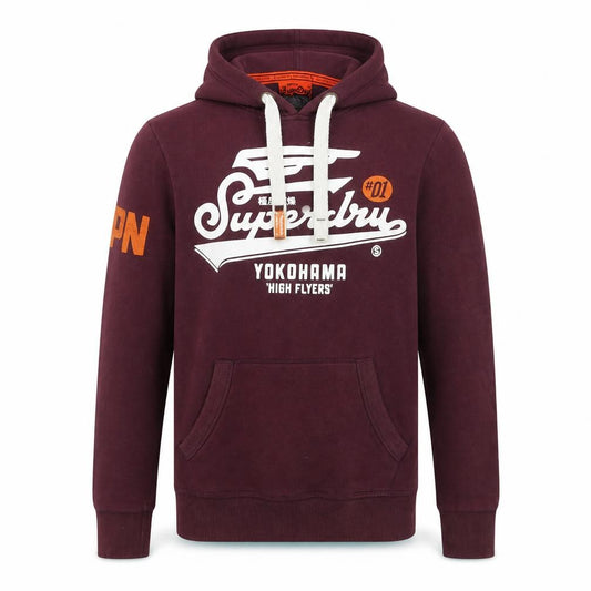 Superdry Men's Purple XS Pullover Hoodie with Logo Print