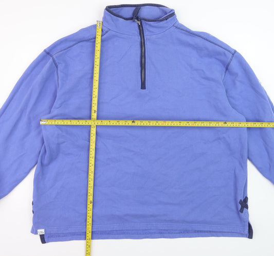 Lazy Jacks Womens Blue 3XL 1/2 Zip Cotton Sweatshirt Pullover