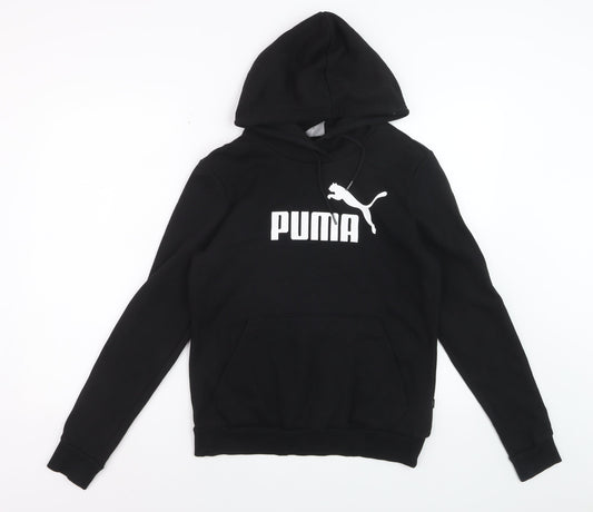Puma Womens Black Hoodie UK 12 Pullover Hooded Sweatshirt