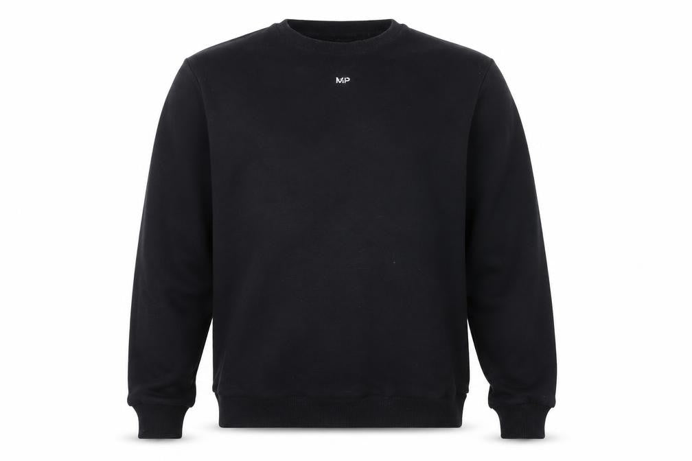 Myprotein Men's Black Pullover Fleece Sweatshirt Size L Regular Fit