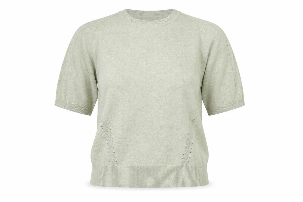 Oasis Women Green Short Sleeve Crew Neck Knit Jumper Size S