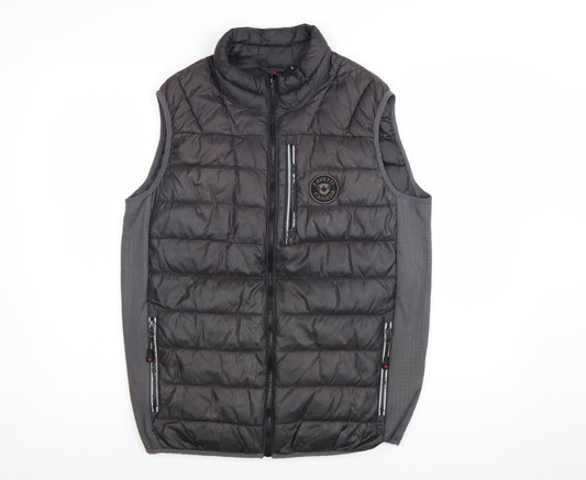Zavetti Canada Men's Black L Puffer Waistcoat Vest Lined Zip Outdoor