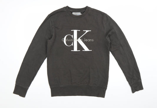Calvin Klein Jeans Womens Black XS Crew Neck Pullover Sweatshirt