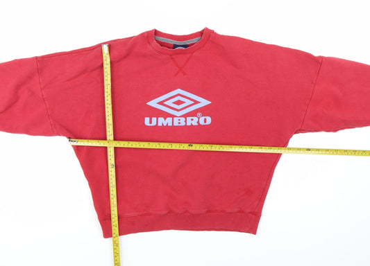 Umbro Womens Red XS Pullover Crew Neck Cotton Sweatshirt