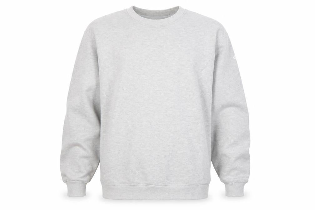 Front view of Adidas Men’s Grey Pullover Sweatshirt L Regular Fit Crew Neck