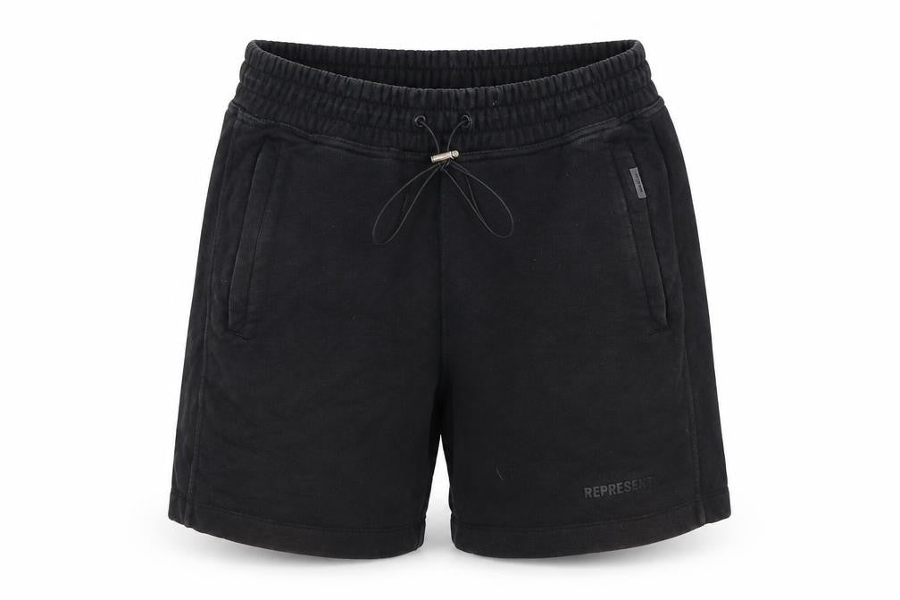 Represent Mens Black Sweat Shorts S Elastic Waist Casual