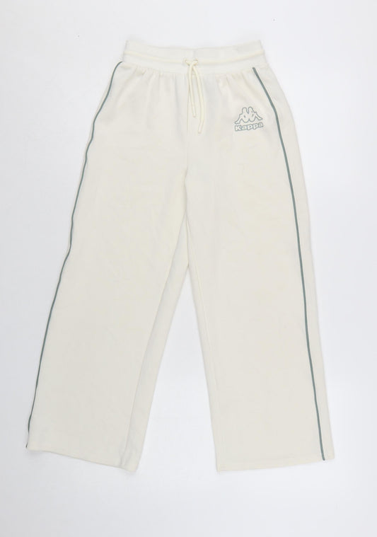 Kappa x Primark Girls Ivory Jogger Trousers 9-10 Years Elastic Waist