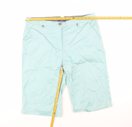 Marks and Spencer Women’s Green Bermuda Shorts Size 16 Stretch Cotton
