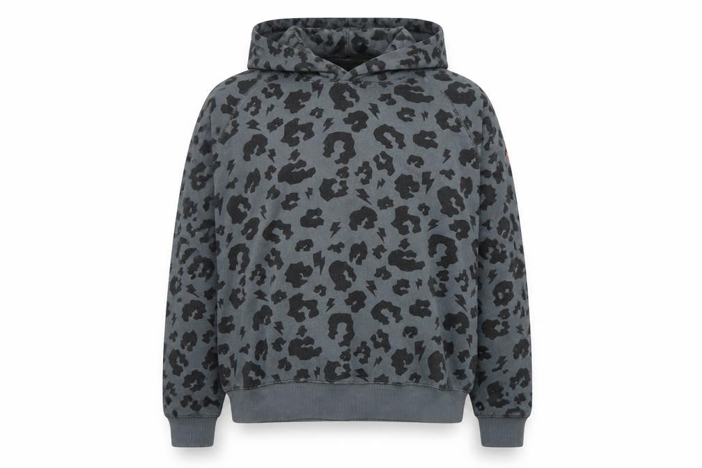 Scamp & Dude Women Grey Black Animal Print Pullover Hoodie Small