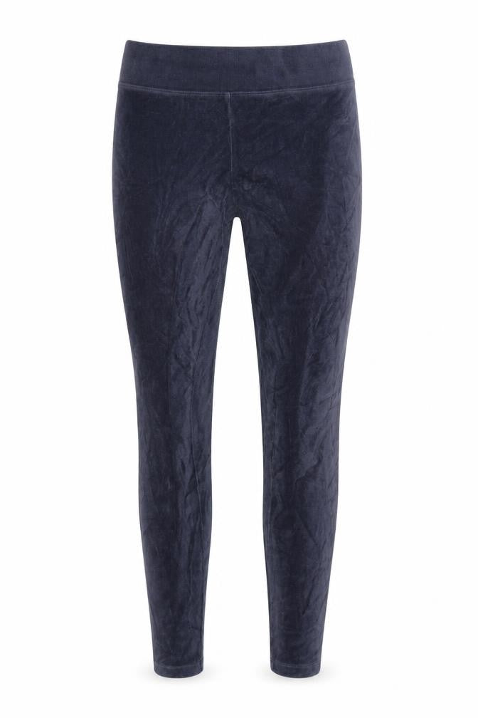 Marks & Spencer Women Midnight Blue Velvet Leggings Size 10 Short
