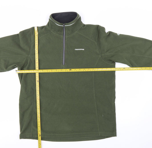 Craghoppers Men's Green Fleece 1/4 Zip Pullover Sweatshirt M