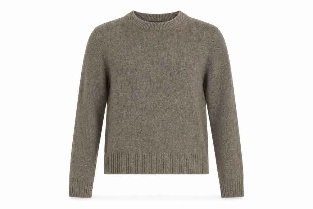 Massimo Dutti Womens Brown Wool Cashmere Crew Neck Jumper S