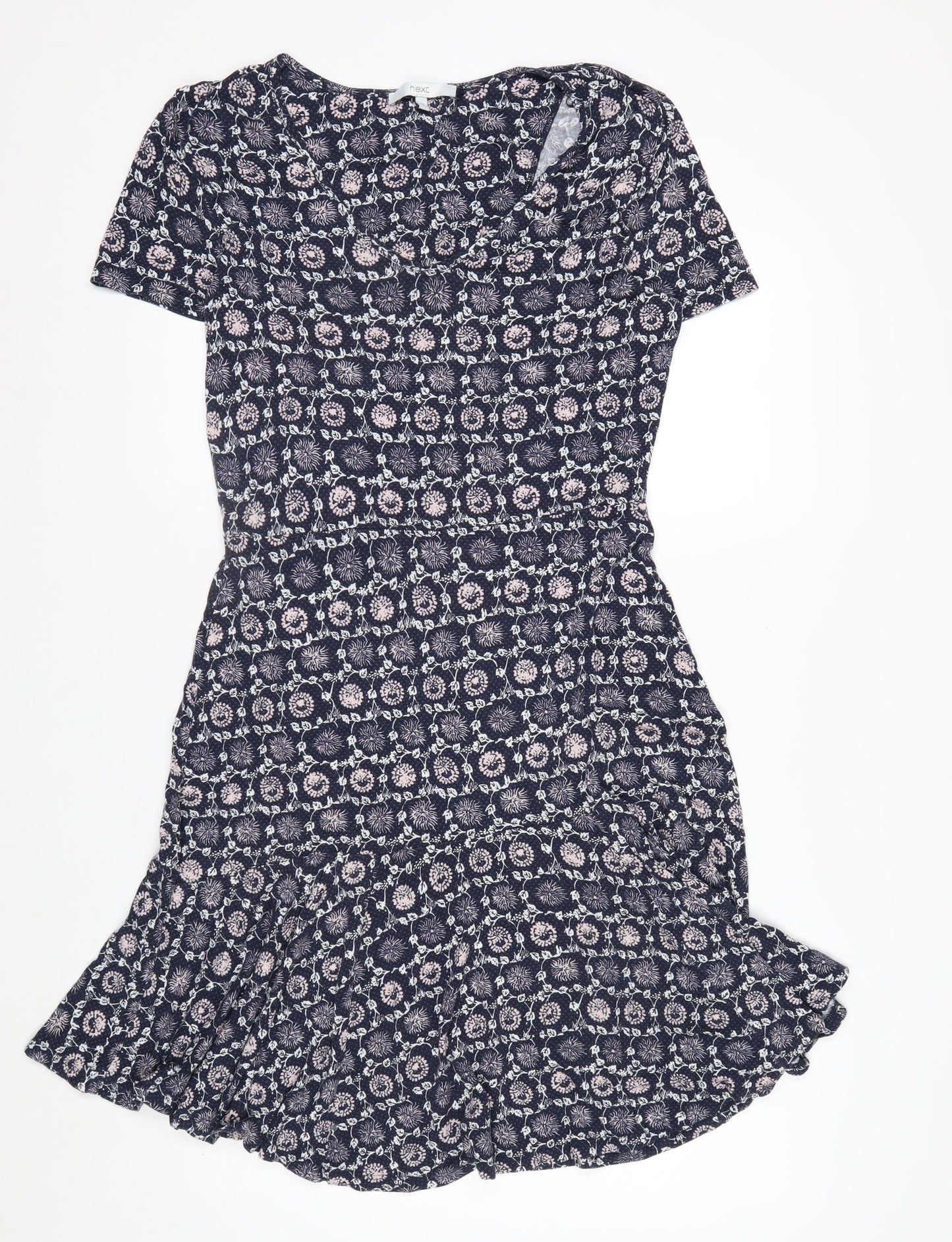 Next Women's Blue Floral Fit & Flare Dress Size 12