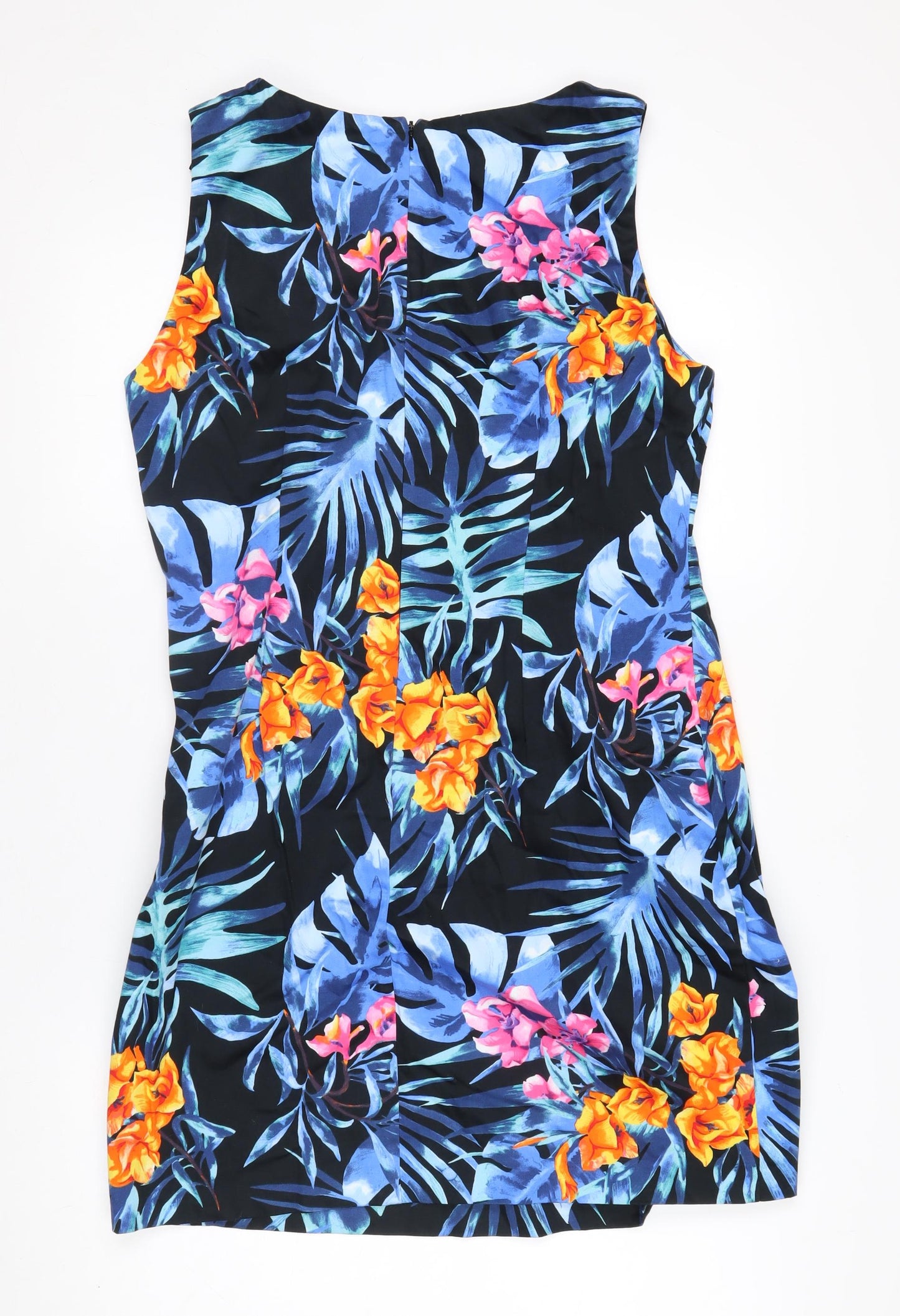 Wallis Petite Multicoloured Floral Shift Dress Size 16 Sleeveless
