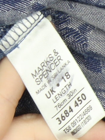 Marks and Spencer Women Blue Floral A-Line Skirt Size 18