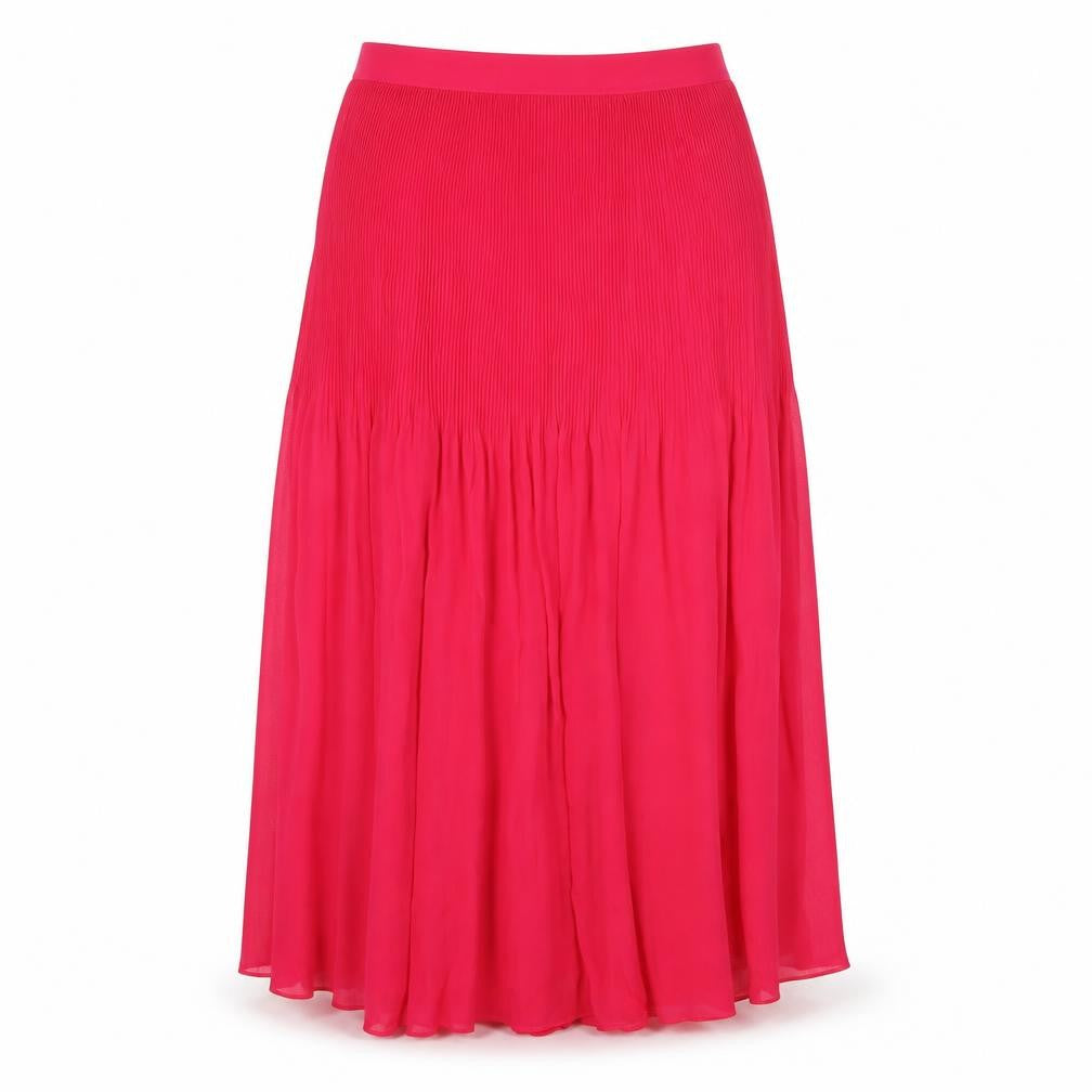 Marks & Spencer Women's Pink Pleated Midi Skirt Size 12