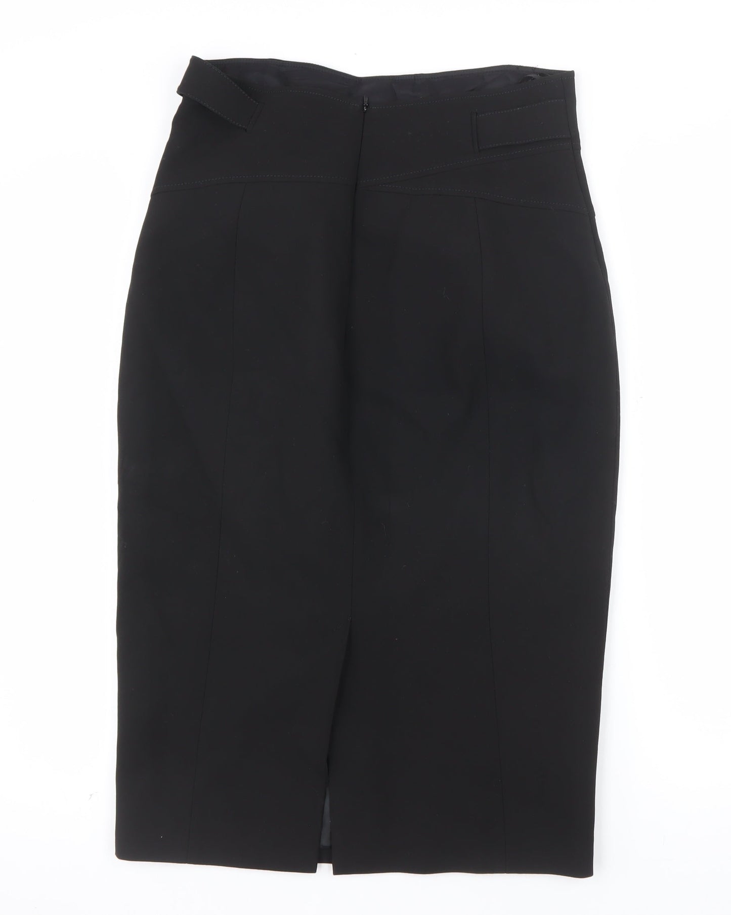 Karen Millen Women's Black Size 12 Pencil Skirt with Buckle Detail