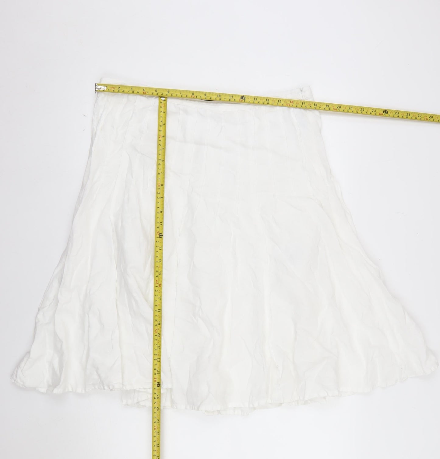 Boden Women’s White Linen A-Line Knee Length Skirt Size 10