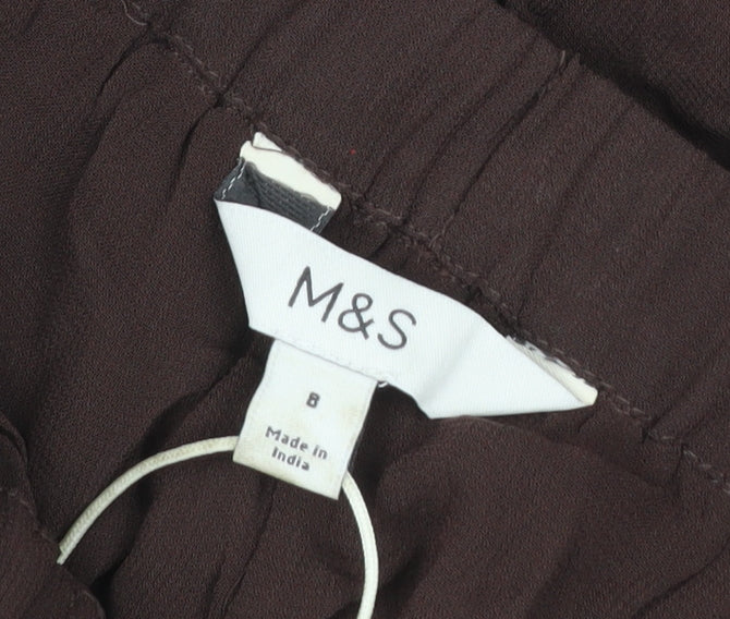 Marks and Spencer Women’s Brown Cotton Harem Trousers Size 8