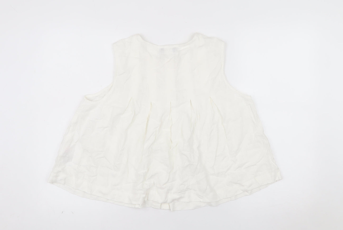 Nobody’s Child Women’s Ivory Linen Tunic Blouse UK 12