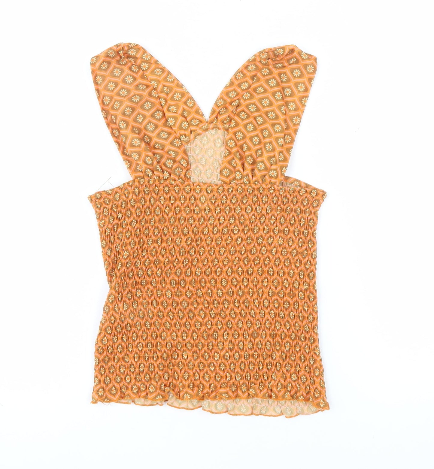 River Island Womens Orange Geometric Camisole Tank Top Size 8