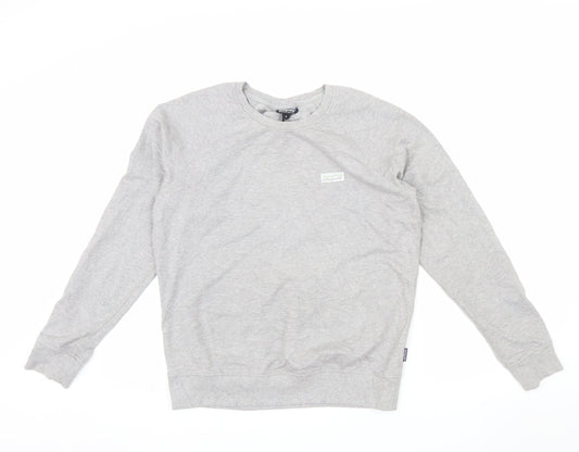Patagonia Men Grey Organic Cotton Crew Neck Sweatshirt M