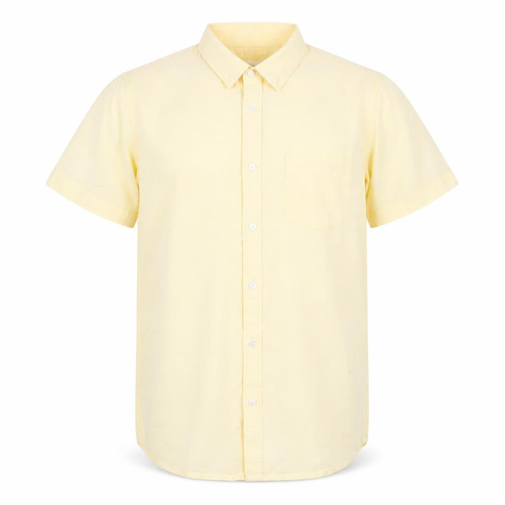 Burton Menswear London Men's Yellow Short Sleeve Cotton Casual Shirt M