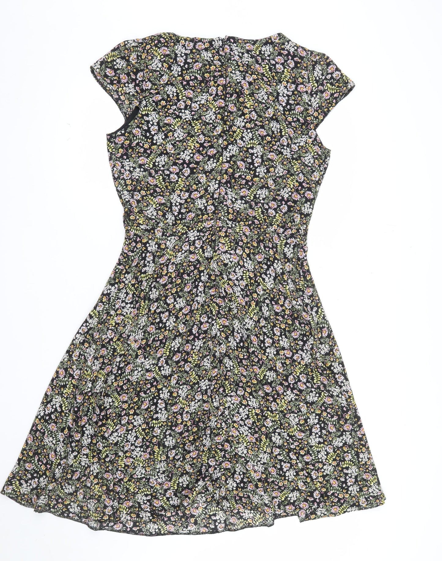 Dorothy Perkins Women’s Black Floral Fit & Flare Tall Dress Size 12