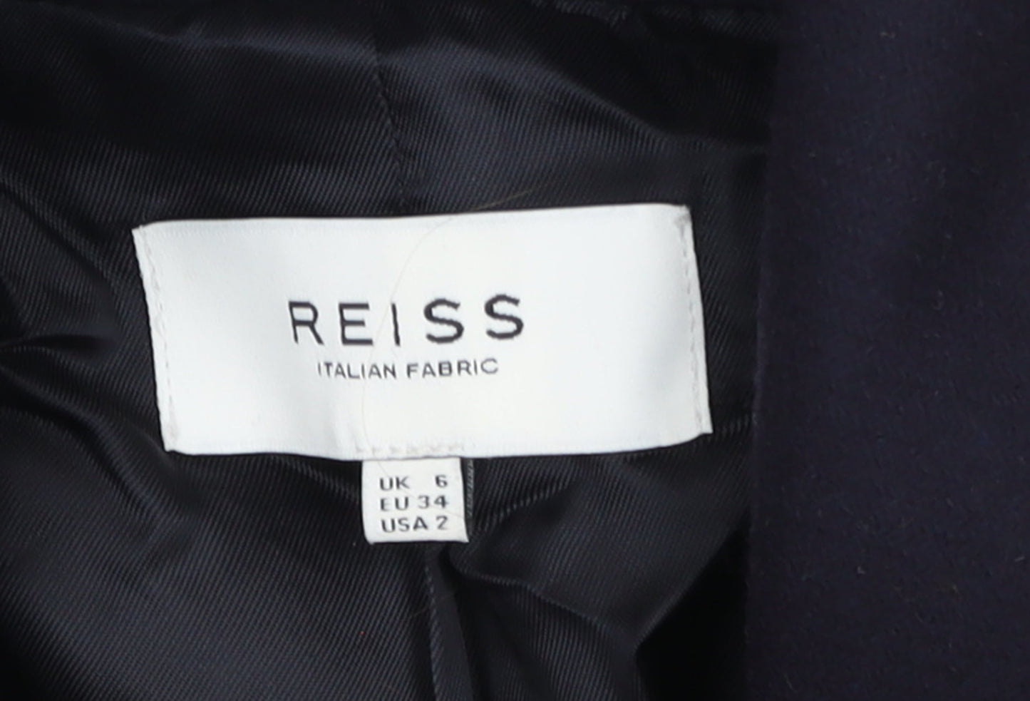 Reiss Womens Navy Wool Long Belted Trench Coat Size 6