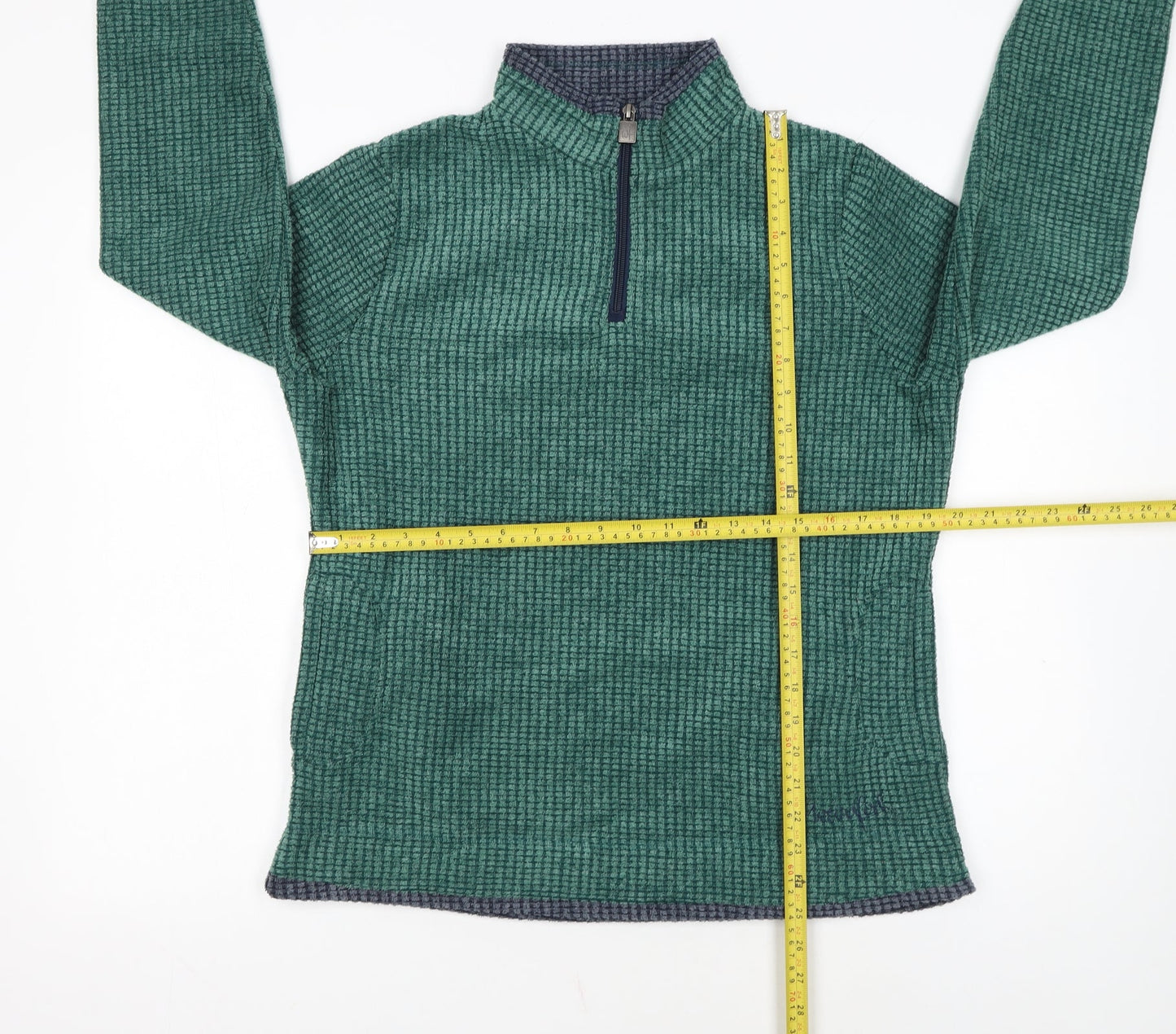 Weird Fish Womens Green 1/4 Zip Pullover Sweatshirt Size 14