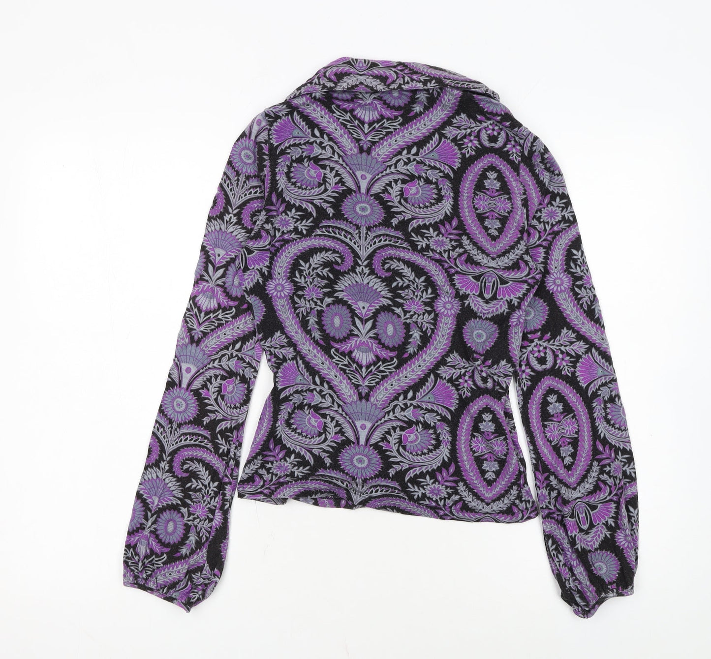 Next Women's Multicoloured Paisley Wrap Blouse UK 8 Viscose Stretch