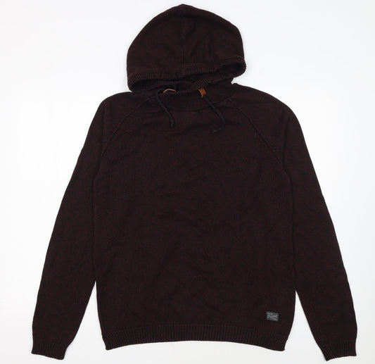Jack & Jones Originals Men's Brown Knit Pullover Hoodie Size L
